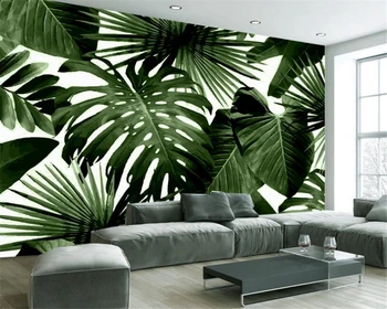 Beibehang po Meri foto ozadje retro tropskega deževnega gozda banana listov dnevna soba, TV ozadje doma dekoracijo 3d ozadje