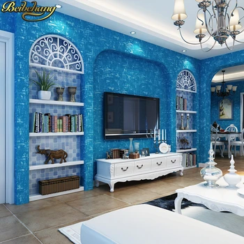 Beibehang Sredozemlju navaden barva lisasto teksturo ozadje spalnica, dnevna soba hotel otroški sobi preprost stene papirja