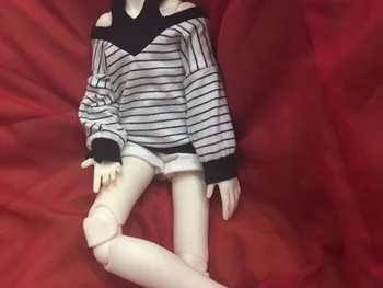 BJD Lutka obleko, ki je primerna za 1-3 1-4 stric rame visi ohlapno suknjič ramenski prugasta pulover lutka dodatki