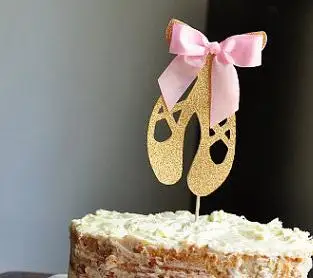 Bleščice Balerina čevlji Cupcake Toppers, rojstni dan, kmečka Poroka Poročni Tuš Udejstvovanje Stranka izbirčen hrana