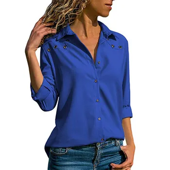 Bluzo Ženske Trdna Pomlad Jesen Urad Womens Vrhovi In Bluze Plus Velikost Dolgimi Rokavi, Bela 2019 Priložnostne Bluzo Camisa Feminina