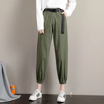 Bombaž Gleženj Dolžina Hlače Mlado dekle 2020 Nove Priložnostne hlače Harun hlače Ženske korejski Ohlapne Srajce Moda za ženske Hlače 880C
