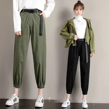 Bombaž Gleženj Dolžina Hlače Mlado dekle 2020 Nove Priložnostne hlače Harun hlače Ženske korejski Ohlapne Srajce Moda za ženske Hlače 880C