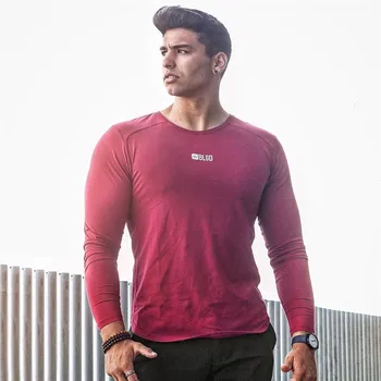 Bombaž moda dolgo sleeved majica s kratkimi rokavi blagovne znamke moška T-shirt krog vratu priložnostne ulica oblačila jogger fitnes šport