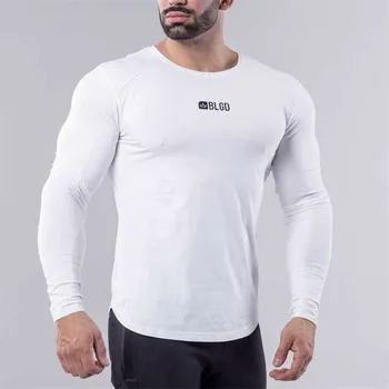 Bombaž moda dolgo sleeved majica s kratkimi rokavi blagovne znamke moška T-shirt krog vratu priložnostne ulica oblačila jogger fitnes šport