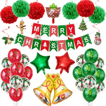 Božič Balonov, Božični Okraski za Dom Vesel Banner Photo Booth Rekviziti 2021 Srečno Novo Leto Doma Dekor Navidad Stranka