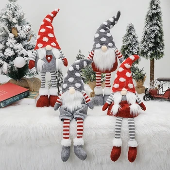 Božič Elf Dekoracijo Ročno Trak Sedel Stoji Gnome Švedski Tomte Lutka, Igrače, Okraski Hvala Giving Dan Darila