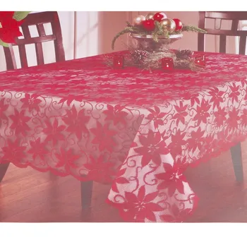 Božič Rdeče Poinsettia Čipke Tkanine Prtom Božič Praznik Velike Tabela Zajema Krpo Stranka Večerja Poroka Banket Dekoracijo