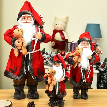 Božični Okraski 2021 Novo Leto Gift Santa Claus Lutka Visoko Kakovostni Navidad Doma Okraski otroške Igrače, Darila 30/45/60 Cm
