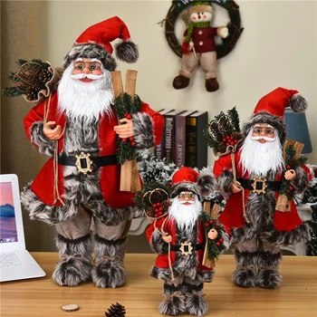 Božični Okraski 2021 Novo Leto Gift Santa Claus Lutka Visoko Kakovostni Navidad Doma Okraski otroške Igrače, Darila 30/45/60 Cm