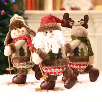 Božični okraski, blago lutka retro slog smučarski lutka okno, okras, darila