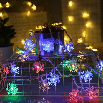 Božični Okraski za Dom LED Garland Počitnice Snežinke Niz Vila, Luči, Okraski za Božična Drevesa Novo Leto Doma Dekor