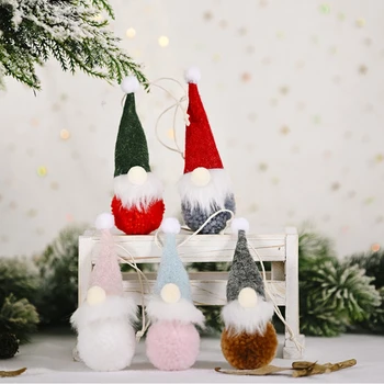 Brezosebna Lutka,5Pcs Božično Drevo za Obešanje Palčki Okraski, Ročno Plišastih Palčki Santa Škrat Visi Doma Odlikovanja