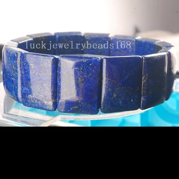 Brezplačna Dostava Modni Nakit 15x20mm Čudovite Naravne Lapis Lazuli, Podolgovate Elastric Zapestnica FG6602