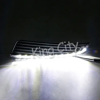 CAPQX 1 Par Za Luxgen U7 SUV 2012 Spredaj LED DRL Dnevnih Vožnje Svetlobe Dnevno svetlobo Megla Svetilko Z Rumeno turn luči