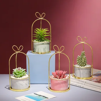 CAPTAINIRON Dekorativne Vaze Z Lmitation Rastline Kaktus Succulents Namizni Cvet Vazo Pot za Nordijsko Doma Dekor Jarrones