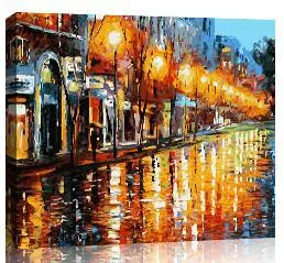 Cioioil-T105 Deževno noč ulici, barvanje z številkami krajine barva platno stenske slike za dnevno sobo