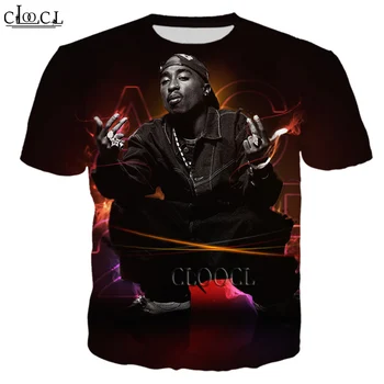 CLOOCL Rapper Amaru Shakur 2pac Tupac Harajuku Majica s kratkimi rokavi Moški Ženske 3D Tiskanja Hip Hop Ulične Mode Puloverji Padec Ladijskega prometa