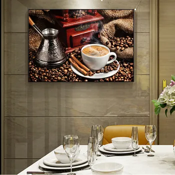Coffee Bean Plakat in Tiskanje Platno Sodobne wall art temo, platno, slike za dnevno sobo, Cuadro,Doma Dekor,barv in plakat