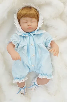 Cosette Prerojeni Spalna Lutke Otroka Vinil z Lepo Imeti v Modro Obleko Blazine 40 CM