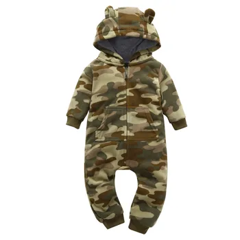 COSPOT 2021 Novo Novorojenčka Hooded Runo Jumpsuit Risanka iz enega kosa Dolg Rokav Romper Bebes Baby Boy Dekleta Telo Obleke Obleke 37