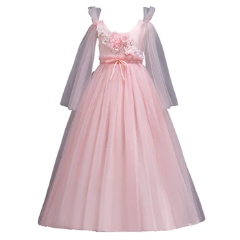 Cvet Dekle Obleko Zgornji Razred 6-16 Let Baby Elsa Princesa Obleke za Dekleta svate Vestidos Infantis Otrok Dekliška Oblačila