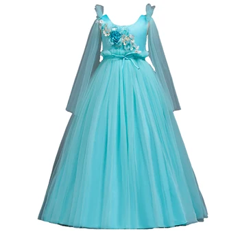 Cvet Dekle Obleko Zgornji Razred 6-16 Let Baby Elsa Princesa Obleke za Dekleta svate Vestidos Infantis Otrok Dekliška Oblačila