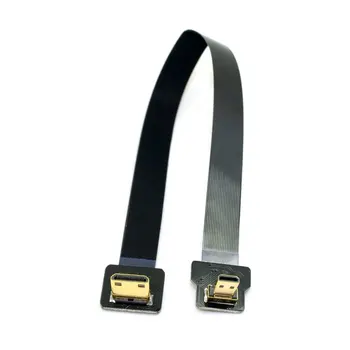 CY Navzdol pod Kotom 90 Stopnjo FPV Micro HDMI je združljiv Moški Mini HDMI je združljiv FPC Flat Kabel za GOPRO iz Zraka 20 cm