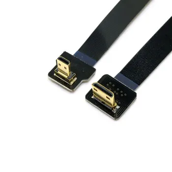 CY Navzdol pod Kotom 90 Stopnjo FPV Micro HDMI je združljiv Moški Mini HDMI je združljiv FPC Flat Kabel za GOPRO iz Zraka 20 cm