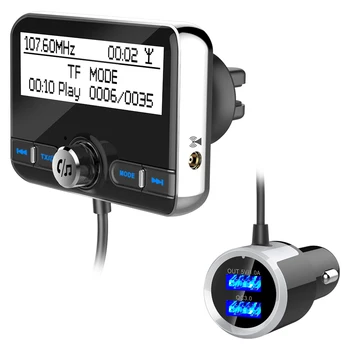 DAB002 za 2,4 Palčni Avto Bluetooth, MP3 Predvajalniki, Prenosni prostoročni DAB Digitalni Radio UKV-Oddajnik QC3.0 Hitro Polnilnik Adapterji