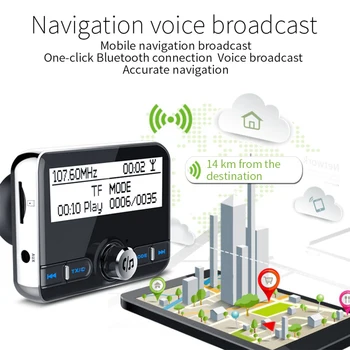 DAB002 za 2,4 Palčni Avto Bluetooth, MP3 Predvajalniki, Prenosni prostoročni DAB Digitalni Radio UKV-Oddajnik QC3.0 Hitro Polnilnik Adapterji