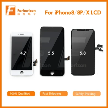 Debelo 5PCS/VELIKO Testirani LCD za iPhone 8/8 Plus /X Zaslon na Dotik in brezplačna Dostava z orodji,