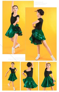 Dekleta Latinski Ples Bonitete Obleko Otroci Dvorana Konkurence Večer Stranka Stopnji Uspešnosti Oblačila Vrh+Krilo Set