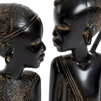 Dekorativna Slika Dekodonia Smolo Kamen Afriška Ženska (2 kosa) (6 x 4 x 26 cm)