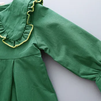 DFXD Baby Dekle Pomlad Malčka, Jakne Ogrlicom znižuj Ovratnik Outwear Moda Trdna Zeleno Jopico Plašč 1-4T Nov Design Oblačila