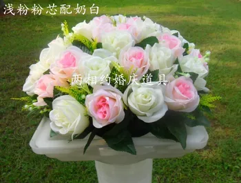Dia 36 cm Umetno cvetje Tkanine&Plastičnih Simulacije cvetje za poroko Centerpiece Dogodek Cesti Vodi Cvetje