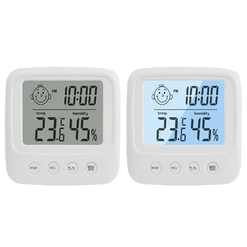 Digitalni LCD Temperatura Vlažnost Merilnik Osvetlitve od zadaj Otroška Soba Doma Notranjo Elektronski Termometer, Higrometer Vremenske Postaje