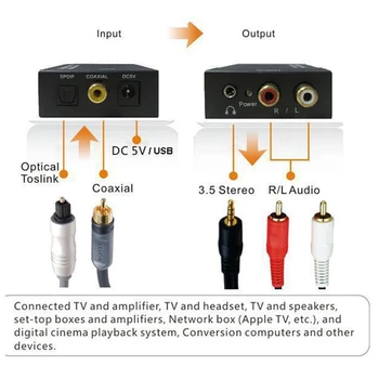 Digitalno Analogni o Converter Nadgradnjo Modela z 3,5 MM Slušalke Jack Koaksialni o Dekoder