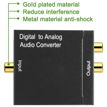Digitalno Analogni o Pretvornik Digitalni Optični (SPDIF/Toslink)in RCA (L/R), Stereo o Pretvornik z Vlaknin