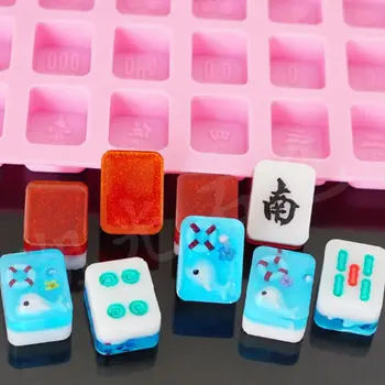 DIY Silikonski Majhne Mahjong Plesni Kristalno Spusti Gel Visoko Ogledalo Idejo Creative Plesni Ročno Pribor