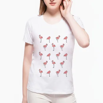Do leta 2020 povsem Novo Poletje Slog, Harajuku Ženske T Shirt Mozaik Flamingo Načrtovanje Tiskanih T Shirt Smešno Ženske Vrhovi wah1(60) #