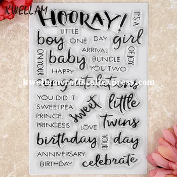 Dojenček fant dekle sweet rojstni dan Album DIY fotografskih kartic gume žig jasno žig pregleden žig 11x16cm KW8050425