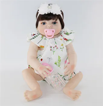 DollMai bebe lutka lutke 57 CM za Celotno Telo, Silikonski Prerojeni Malčki Punčko Kopel Igrača Veren Novorojenčka dekle Baby Doll Bonecas, ki so prerojeni