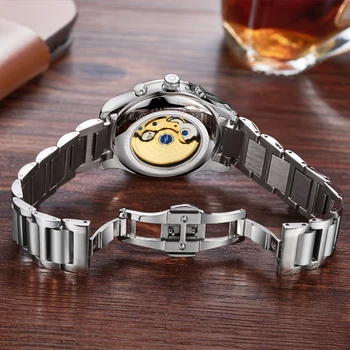 DOM mens ure top blagovne znamke luksuzni vodoodporni mehanske Poslovni človek človek reloj hombre marca de lujo Moški gledajo samodejni watch