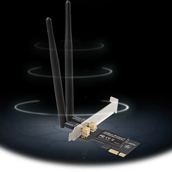 Dual Band PCI-E WiFi Brezžični Sim Adapter, 2.4 GHz 300Mbps Wi-Fi Pretvornik Kartice za Windows Server XP/7/8/8.1/10