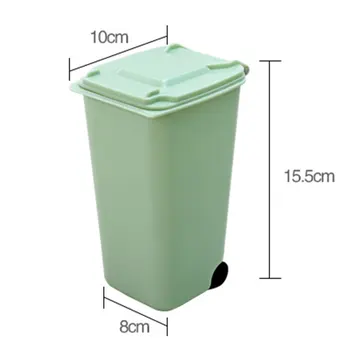 Dustbin Wheelie Smeti Lahko Ustvarjalno Mini Plastični 4 Barvni Prah Majhne Škarje Šola za Shranjevanje Bin posode za Odpadke Označevalcev 10*8*15.5 cm