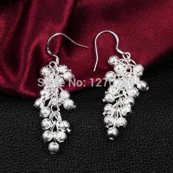 E007 trgovini silver plated noge spusti uhani, motnega, grozdje, moda stranka nakit za ženske Božično darilo
