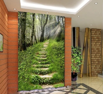 Eco-friendly Entranceway zidana stena ozadje naravne zelene 3d