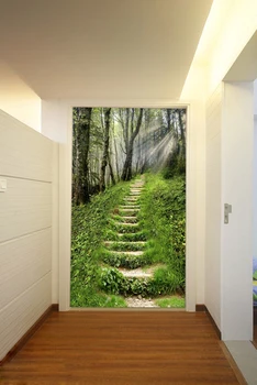 Eco-friendly Entranceway zidana stena ozadje naravne zelene 3d