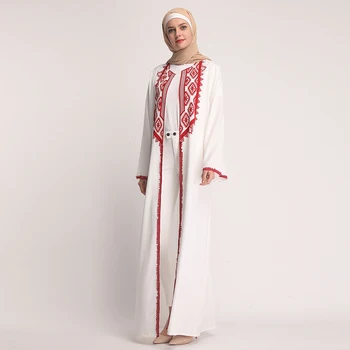 Elegantno Muslimanskih Čipke Abaya Jopico Maxi Obleka Ohlapno Kimono Dolge Plašče Ženski Vestidos Bližnjem Vzhodu Ramadana Turški Islamskih Molitev